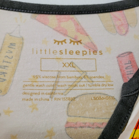 Little Sleepies Set : Pajama Top (XXL) and Pants (XL) Fast Foodies Novelty Print - Picture 9 of 11